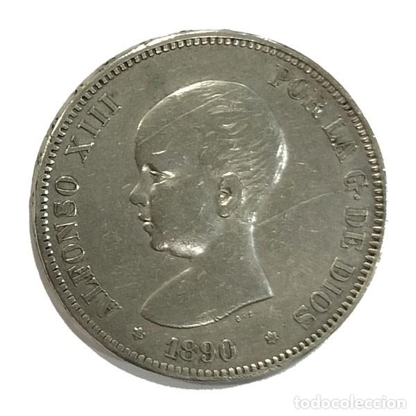 Monedas de Espa&ntilde;a: Moneda Plata Espa&ntilde;a 1890*90 5 Pesetas Alfonso XIII
