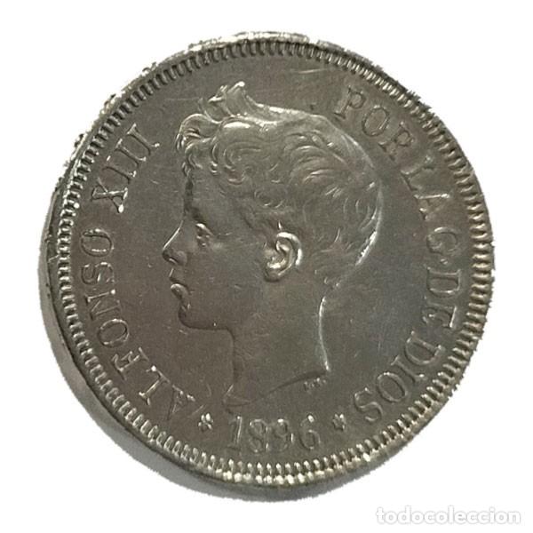 Monedas de Espa&ntilde;a: Moneda Plata Espa&ntilde;a 1896*96 5 Pesetas Alfonso XIII