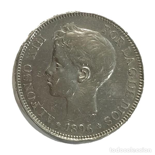Monedas de Espa&ntilde;a: Moneda Plata Espa&ntilde;a 1896*96 5 Pesetas Alfonso XIII