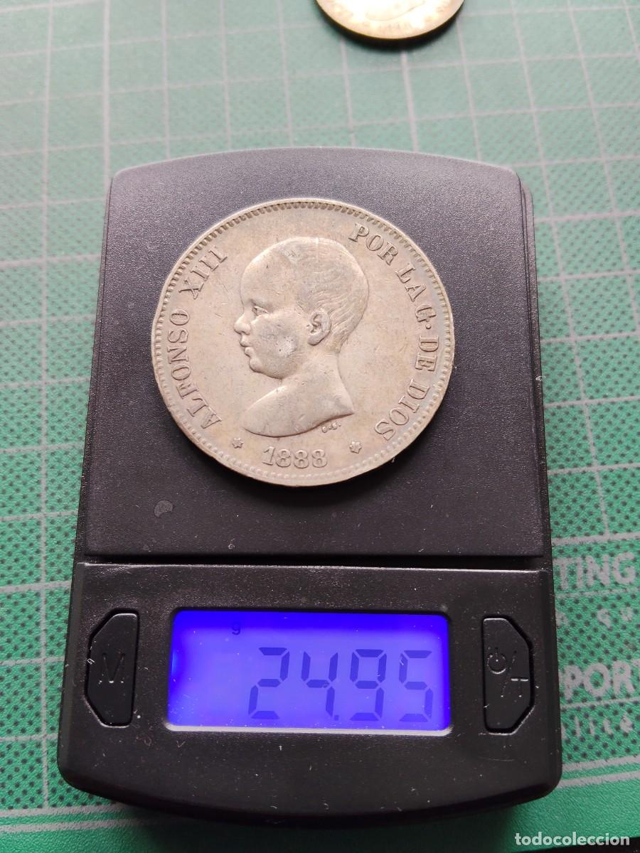 Monedas de Espa&ntilde;a: ALFONSO XIII: 5 PESETAS 1888 MPM / PLATA - PATINA ORIGINAL