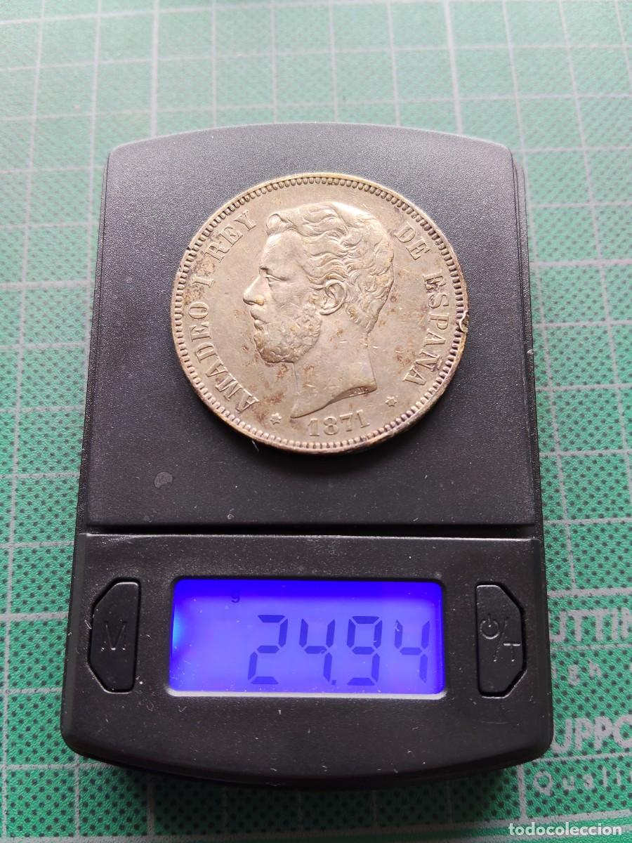 Monedas de Espa&ntilde;a: AMADEO I: 5 PESETAS 1871 SDM ESTRELLAS 18-71 / PLATA - PATINA ORIGINAL