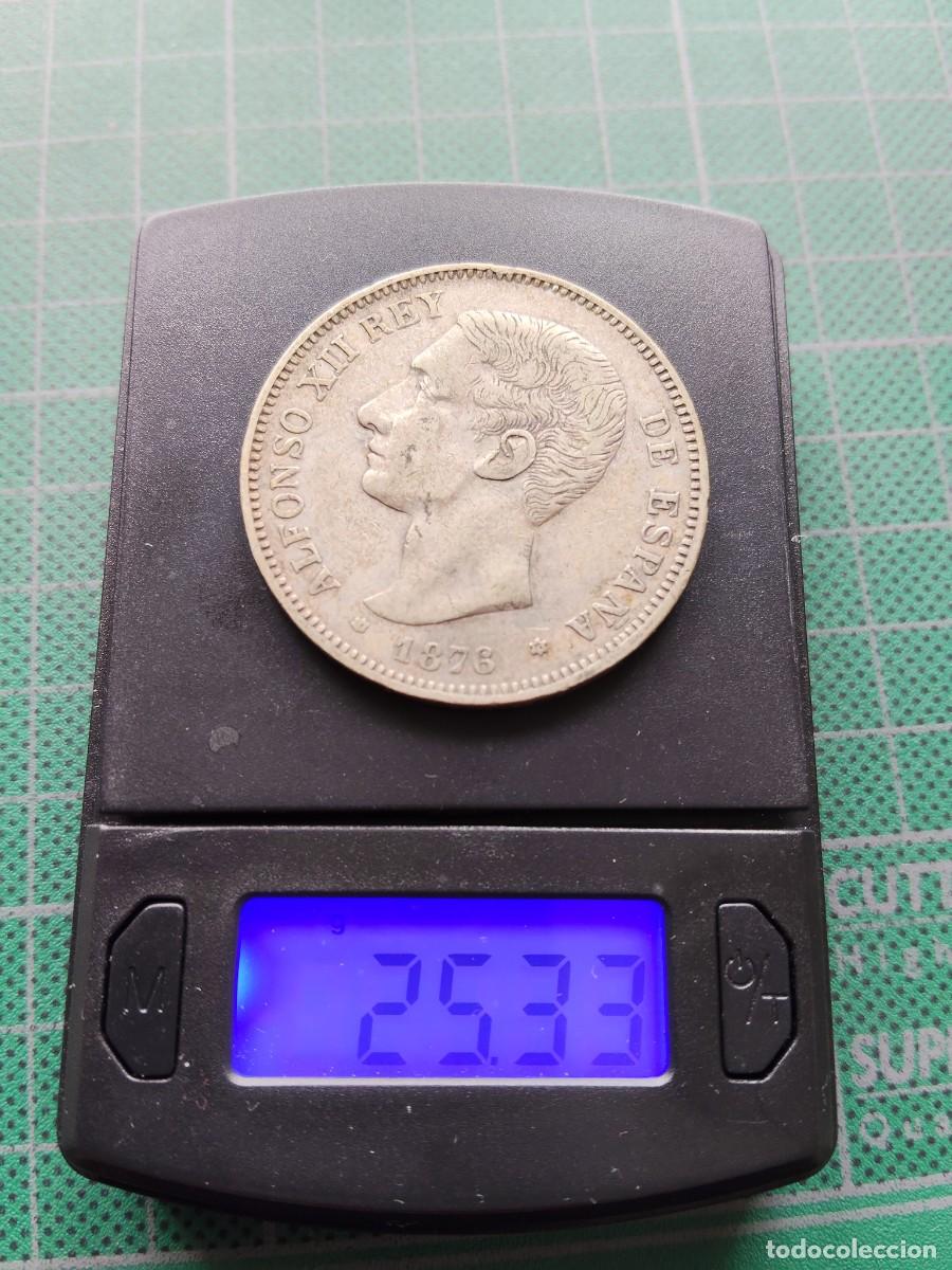 Monedas de Espa&ntilde;a: ALFONSO XII: 5 PESETAS 1876 DEM ESTRELLAS 18-76 / PLATA - PATINA ORIGINAL / DURO SEVILLANO