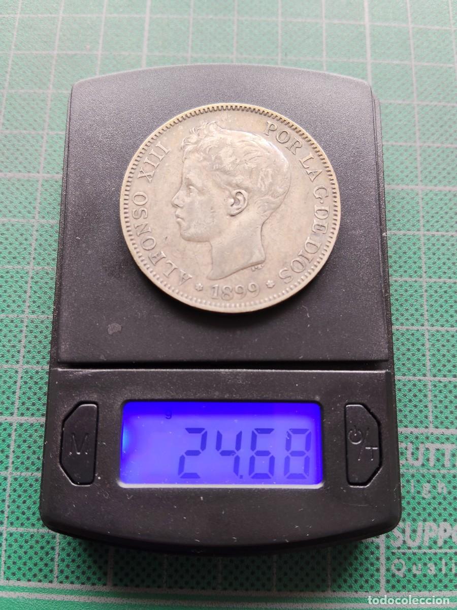 Monedas de Espa&ntilde;a: ALFONSO XIII: 5 PESETAS 1899 SGV ESTRELLAS 18-99 / PLATA - PATINA ORIGINAL