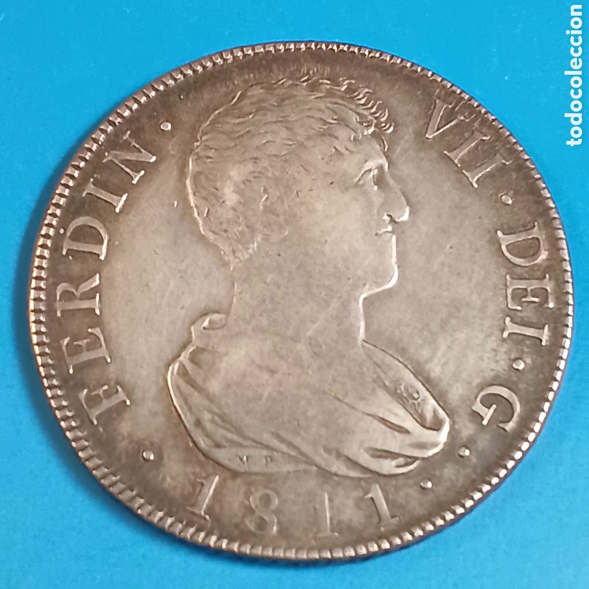 M&uuml;nzen von Spanien: FERNANDO VII 8 REALES PLATA 1811 VALENCIA GS MUY RARA