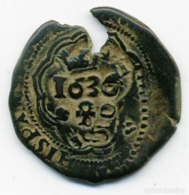 Monedas de Espa&ntilde;a: XS- Felipe IV Resello de 12 Mvds. 1636 Toledo ESPECTACULAR JS# G-35 MISMO EJEMPLAR
