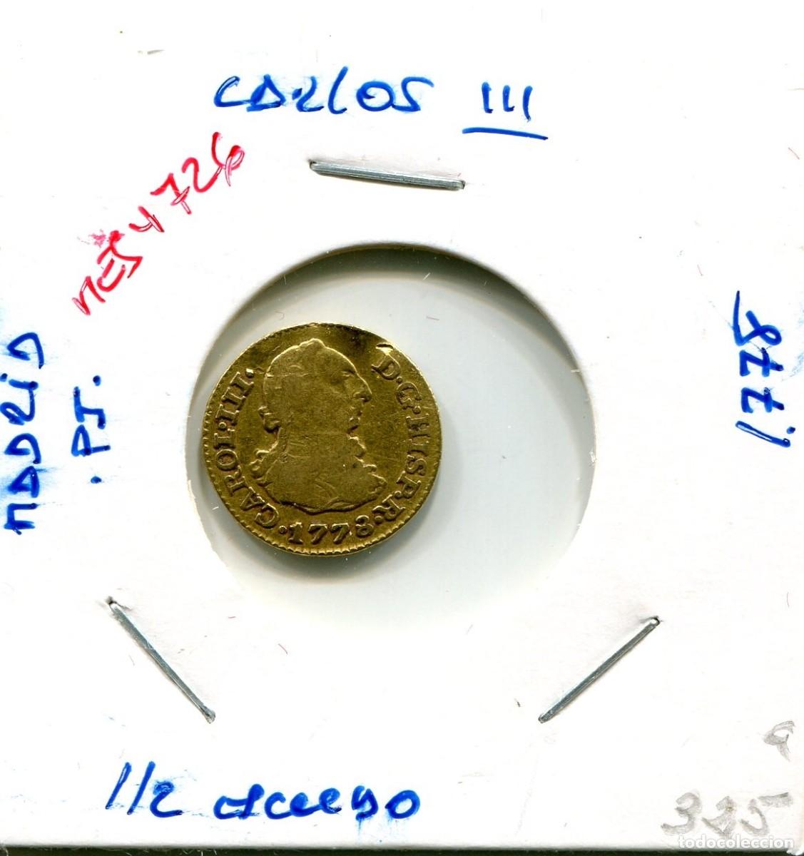 Monedas de Espa&ntilde;a: MEDIO ESCUDO CARLOS III A&Ntilde;O 1778 MADRID PJ ( MES4726 )