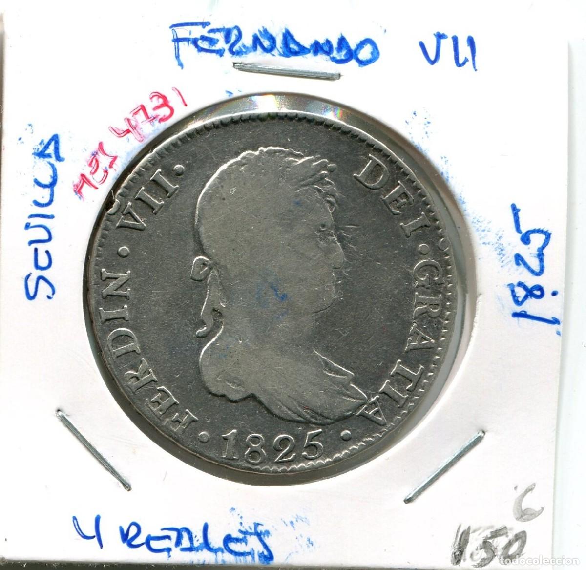 Monedas de Espa&ntilde;a: 4 REALES FERNANDO VII A&Ntilde;O 1825 SEVILLA ( MES4731 )