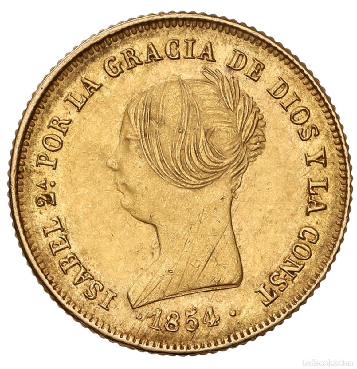 Monedas de Espa&ntilde;a: Isabel II. 100 Reales 1854 Barcelona.