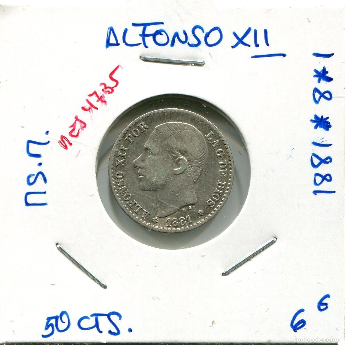 Monedas de Espa&ntilde;a: 50 CENTIMOS ALFONSO XII A&Ntilde;O 1881 *8 *1 MS.M ( MES4735 )