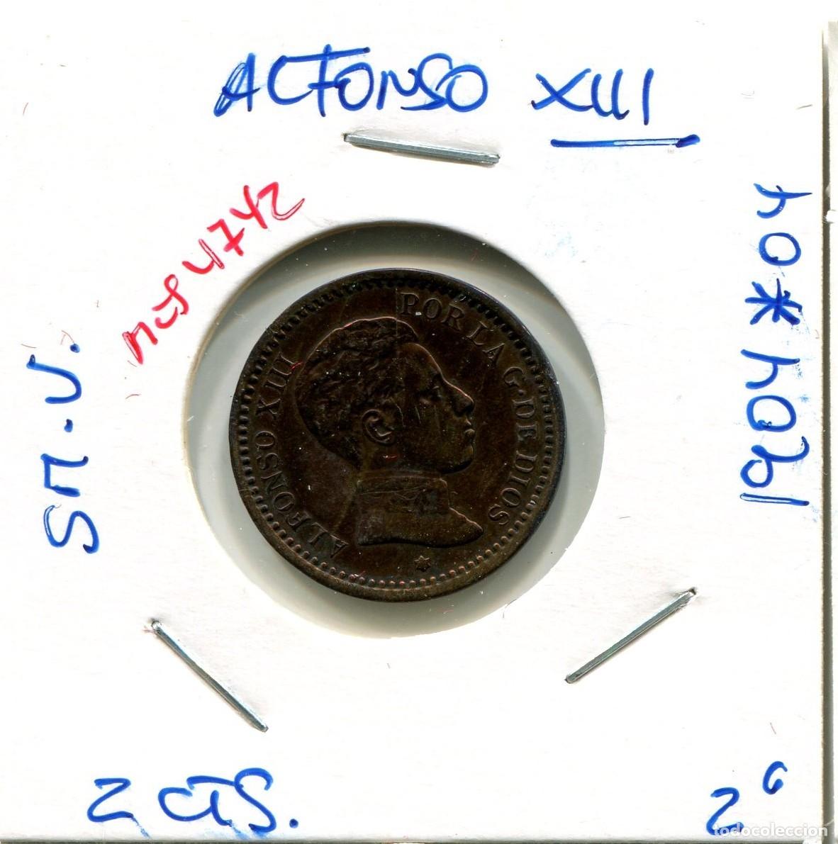 Monedas de Espa&ntilde;a: 2 CENTIMOS ALFONSO XIII A&Ntilde;O 1904 *04 SM.V ( MES4742 )