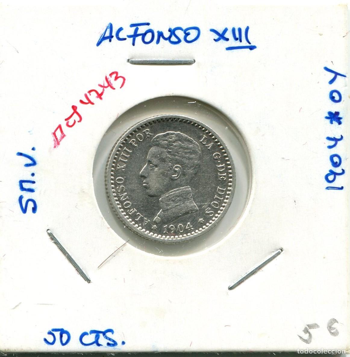 Monedas de Espa&ntilde;a: 50 CENTIMOS ALFONSO XIII A&Ntilde;O 1904 *04 SM.V ( MES4743 )