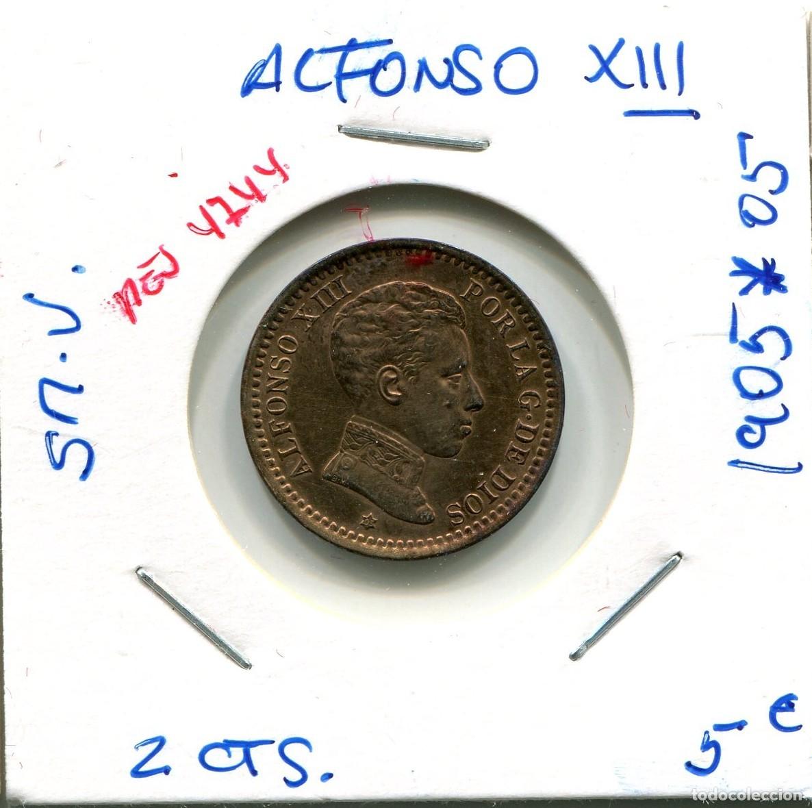 Monedas de Espa&ntilde;a: 2 CENTIMOS ALFONSO XIII A&Ntilde;O 1905 *05 SM.V ( MES4744 )