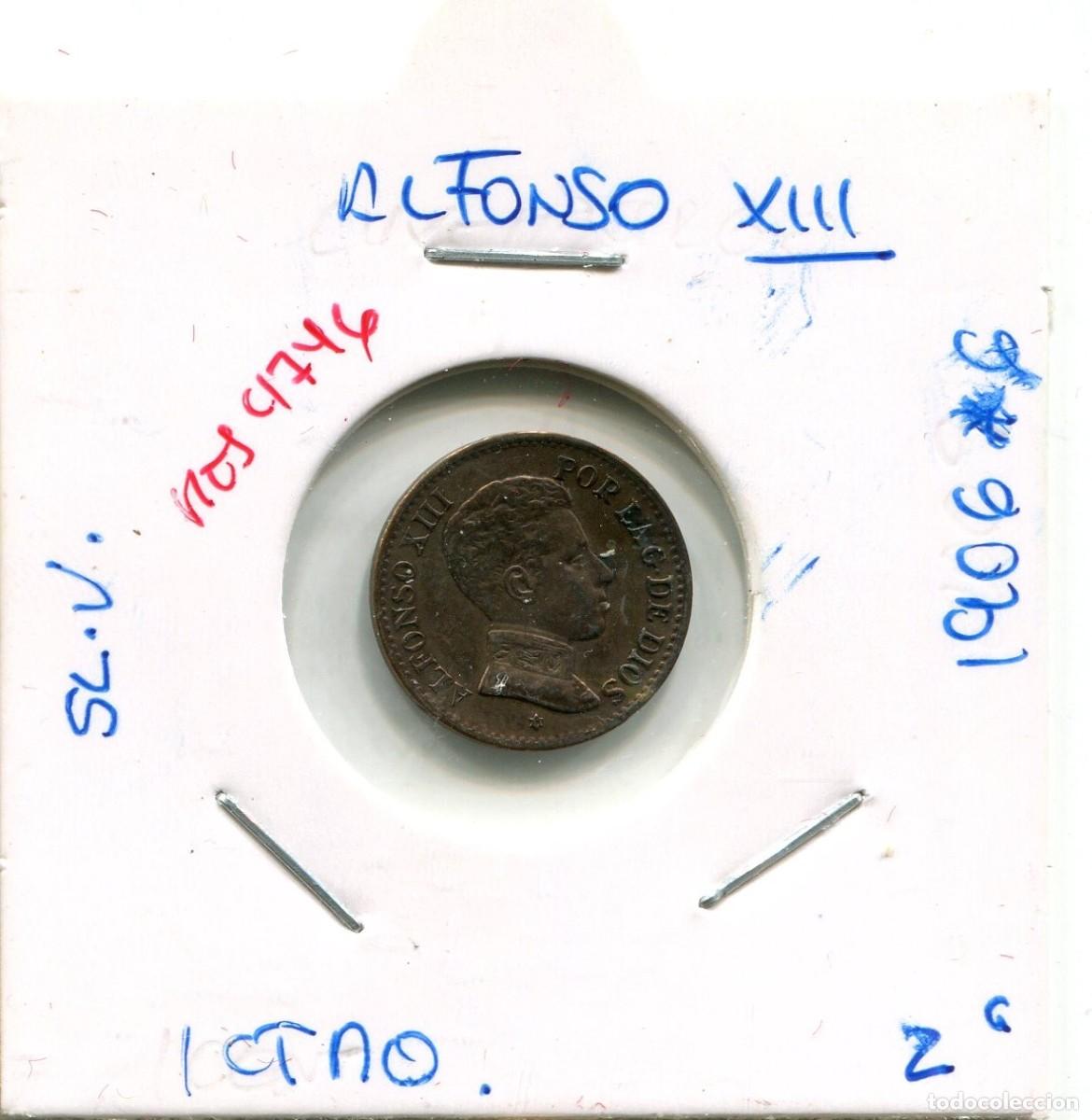 Monedas de Espa&ntilde;a: UN CENTIMO ALFONSO XIII A&Ntilde;O 1906 *06 SL.V ( MES4746 )