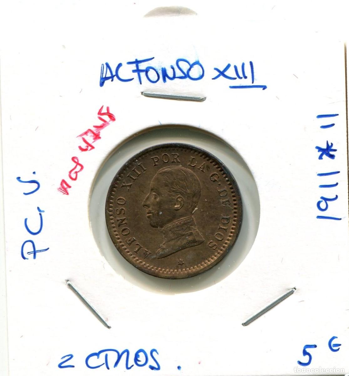 Monedas de Espa&ntilde;a: DOS CENTIMOS ALFONSO XIII A&Ntilde;O 1911 *11 PC.V ( MES4748 )