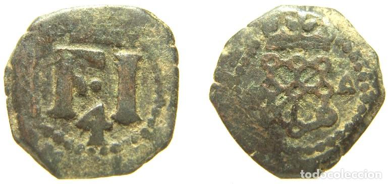 Monedas de Espa&ntilde;a: Moneda de Felipe III 4 Cornados de Pamplona