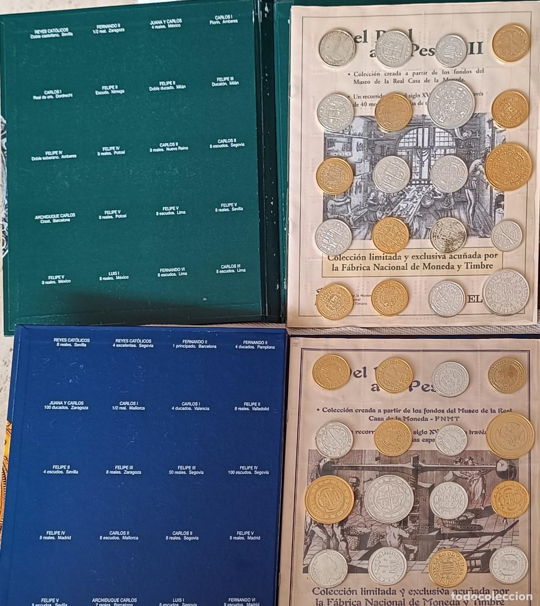 Monedas de Espa&ntilde;a: COLECCI&Oacute;N COMPLETA EL PA&Iacute;S &ldquo;DEL REAL A LA PESETA&rdquo; 2 TOMOS + MONEDAS FNMT ORO Y PLATA