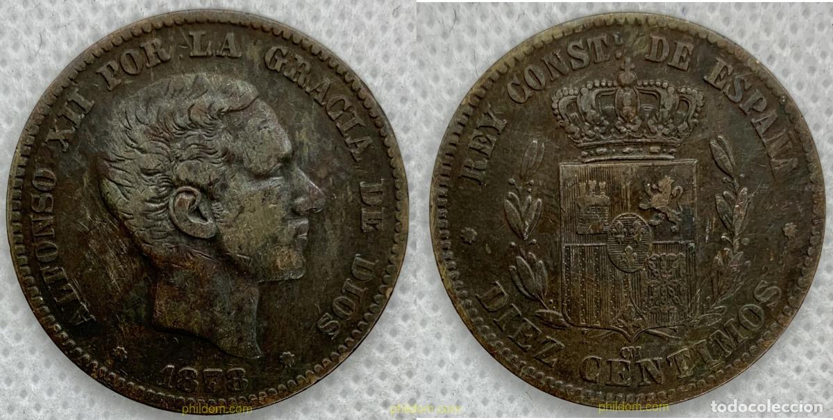 Monedas de Espa&ntilde;a: 2539 ESPA&Ntilde;A 1878 ALFONSO XII 10 CTS BARCELONA OM 1878