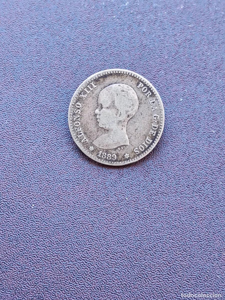 Monedas de Espa&ntilde;a: MONEDA DE 1 PESETA DE ALFONSO XIII DEL A&Ntilde;O 1889*-89 MP M (FECHA ESCASA)1