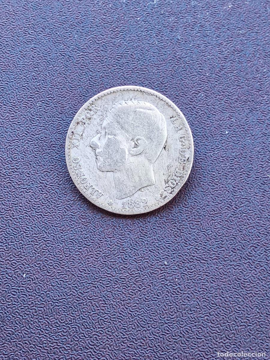 Monedas de Espa&ntilde;a: MONEDA DE 1 PESETA DE ALFONSO XII DEL A&Ntilde;O 1882*--82 MS M, DE PLATA. ORIGINAL%