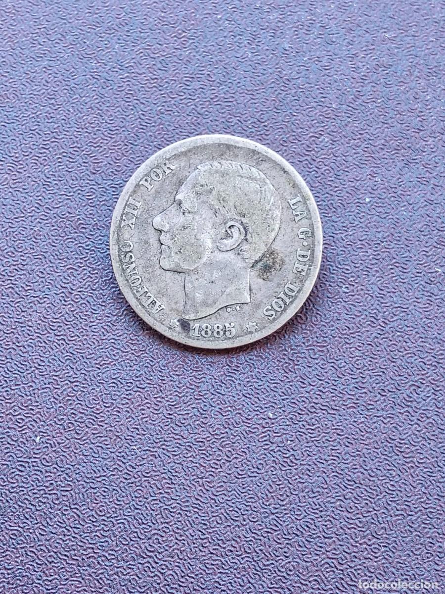Monedas de Espa&ntilde;a: MONEDA DE 1 PESETA DE ALFONSO XII DEL A&Ntilde;O 1885*----.MS M..DE PLATA.