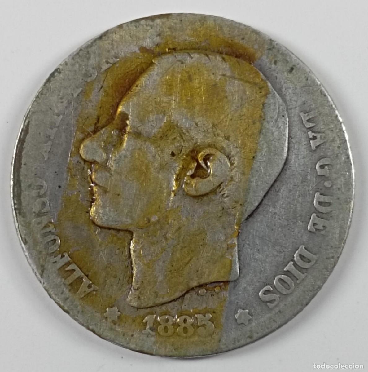 Monedas de Espa&ntilde;a: Moneda de Espa&ntilde;a 1 peseta Alfonso XII 1885 de plata