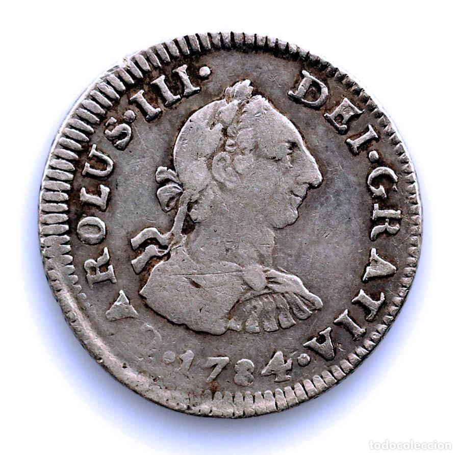 Monedas de Espa&ntilde;a: SC. Spain-Carlos III. 1/2 real 1784 FM. Mexico. Plata 1,6 g.