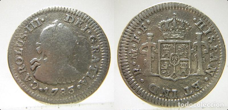 Monedas de Espa&ntilde;a: Moneda de CARLOS III , 1/2 REAL , 1783 , MEXICO MEJICO FF