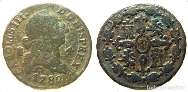 Monedas de Espa&ntilde;a: Moneda de CARLOS III , 4 Maraved&iacute;s 1782 Segovia