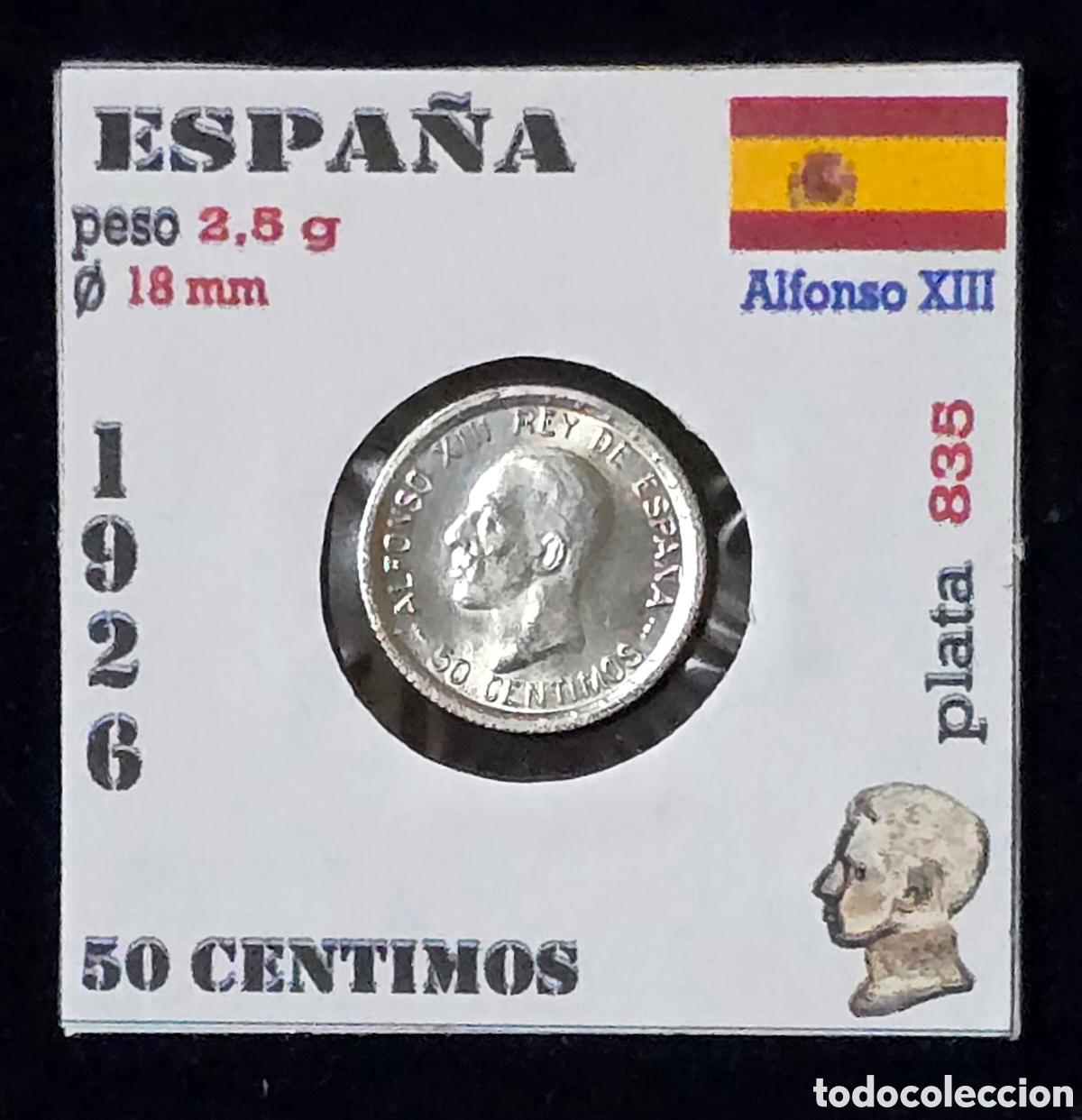 Monedas de Espa&ntilde;a: Alfonso XIII 50 Ctmos de Plata de 1926