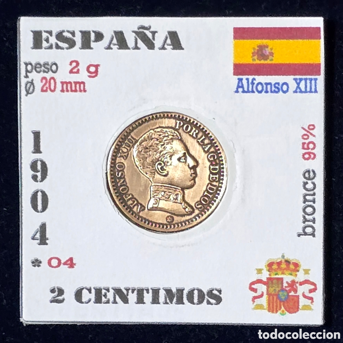 Monedas de Espa&ntilde;a: Alfonso XIII 2 Centimos de 1904 *04