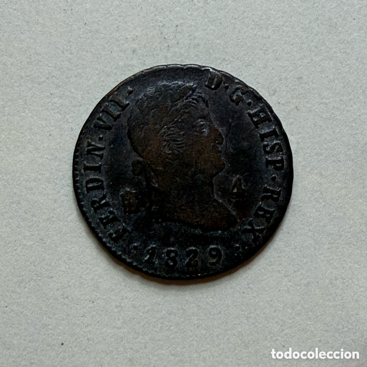 Monedas de Espa&ntilde;a: FERNANDO VII - SEGOVIA - 4 MARAVEDIS 1829 - Bonita Patina
