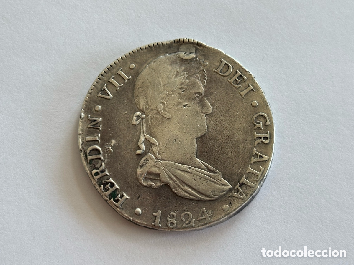 Monedas de Espa&ntilde;a: FERNANDO VII * 8 REALES 1824 CUZCO T * PLATA