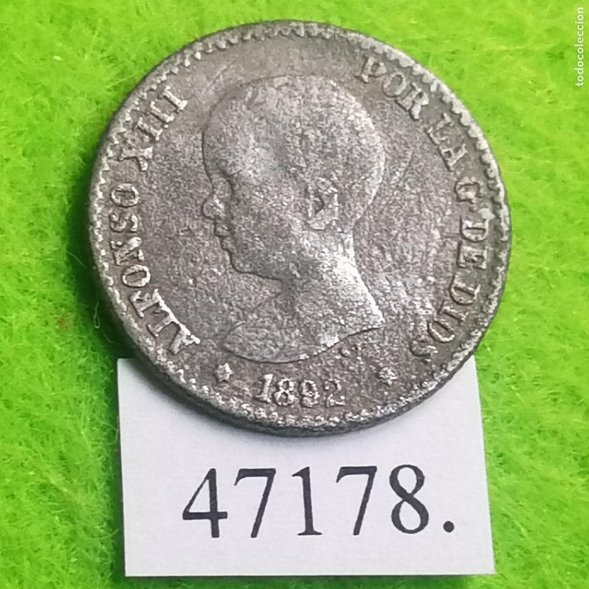 Coins of Spain: Espa&ntilde;a, 50 c&eacute;ntimos, Falsa de &eacute;poca ,1892 PGM, Alfonso XIII, 13