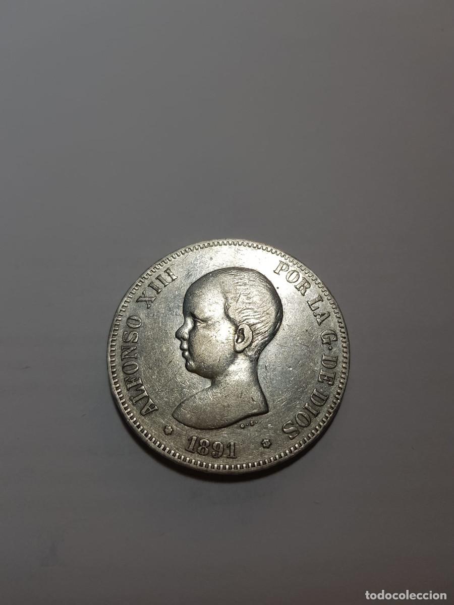 Monedas de Espa&ntilde;a: ESPA&Ntilde;A-ALFONSO XIII- 5 PESETAS-1891*8-91 PGM