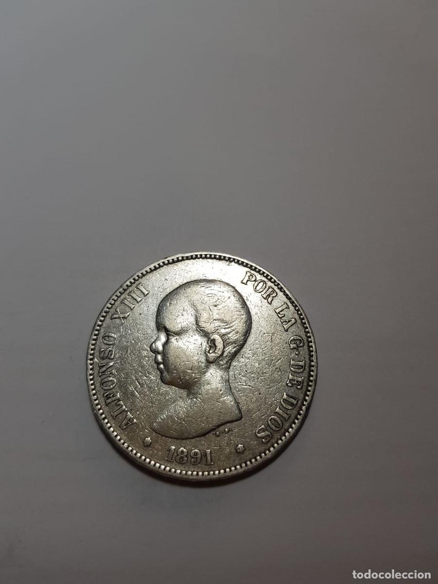 Monedas de Espa&ntilde;a: ESPA&Ntilde;A-ALFONSO XIII- 5 PESETAS-1891*91 PGM