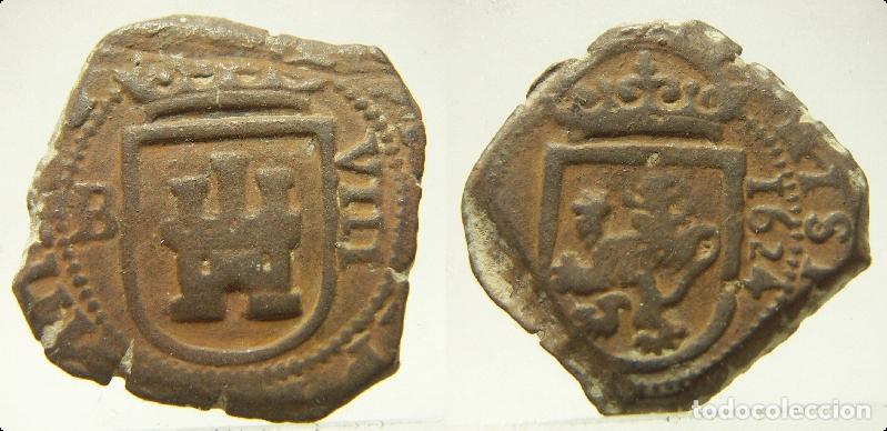 Monedas de Espa&ntilde;a: MONEDA DE FELIPE IV 8 MARAVEDIS 1624 CASA VIEJA