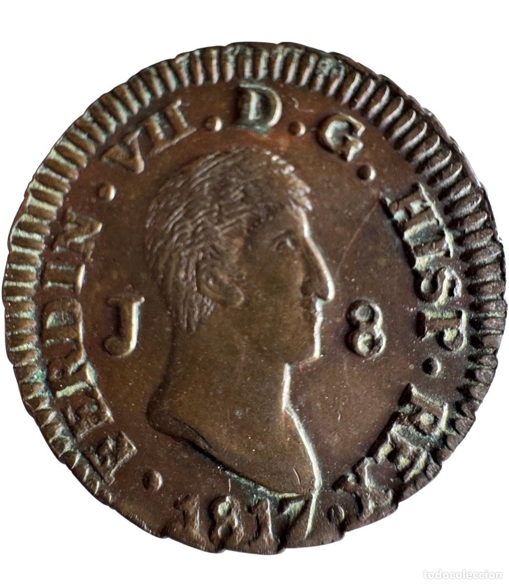 Monedas de Espa&ntilde;a: Fernando VII. 8 Maraved&iacute;s 1814 Jubia. Ae Pr&aacute;cticamente SC/UNC
