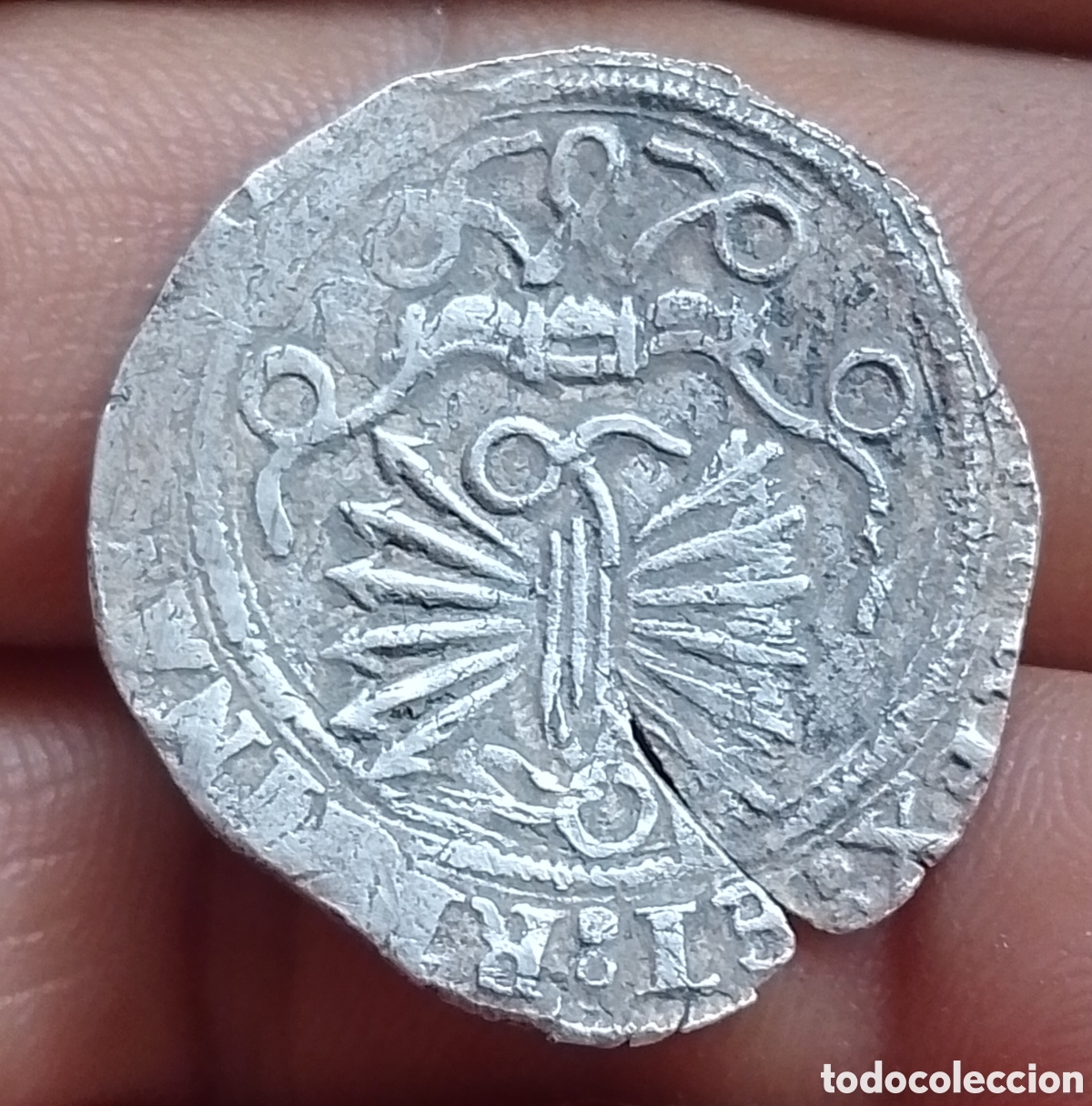 Moedas de Espanha: Reyes Cat&oacute;licos 1 real de plata Sevilla S y estrella de 8 puntas
