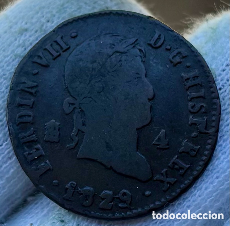 Monedas de Espa&ntilde;a: Moneda 4 Maravedis 1829 Segovia. Fernando VII
