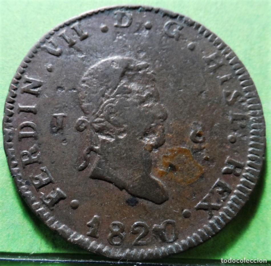 Monedas de Espa&ntilde;a: FERNANDO VII, 8 Maravedies, 1820, JUBIA, A.B.-200, Cu