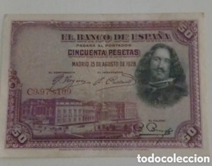 Monedas de Espa&ntilde;a: BILLETE: 50 PESETAS 1928 BANCO DE ESPA&Ntilde;A - SERIE C