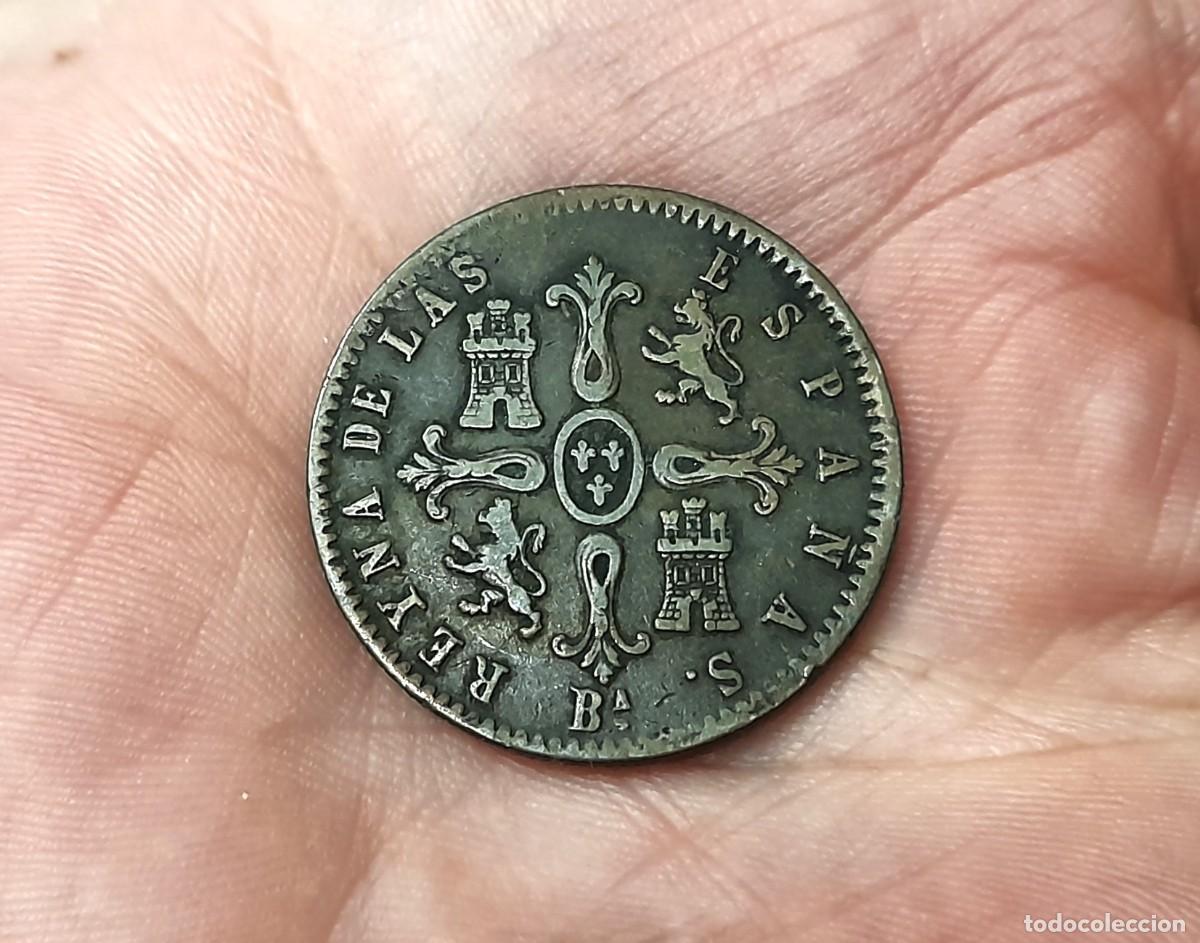 Monedas de Espa&ntilde;a: Isabel II, 8 Maravedis 1855, Barcelona. Rara