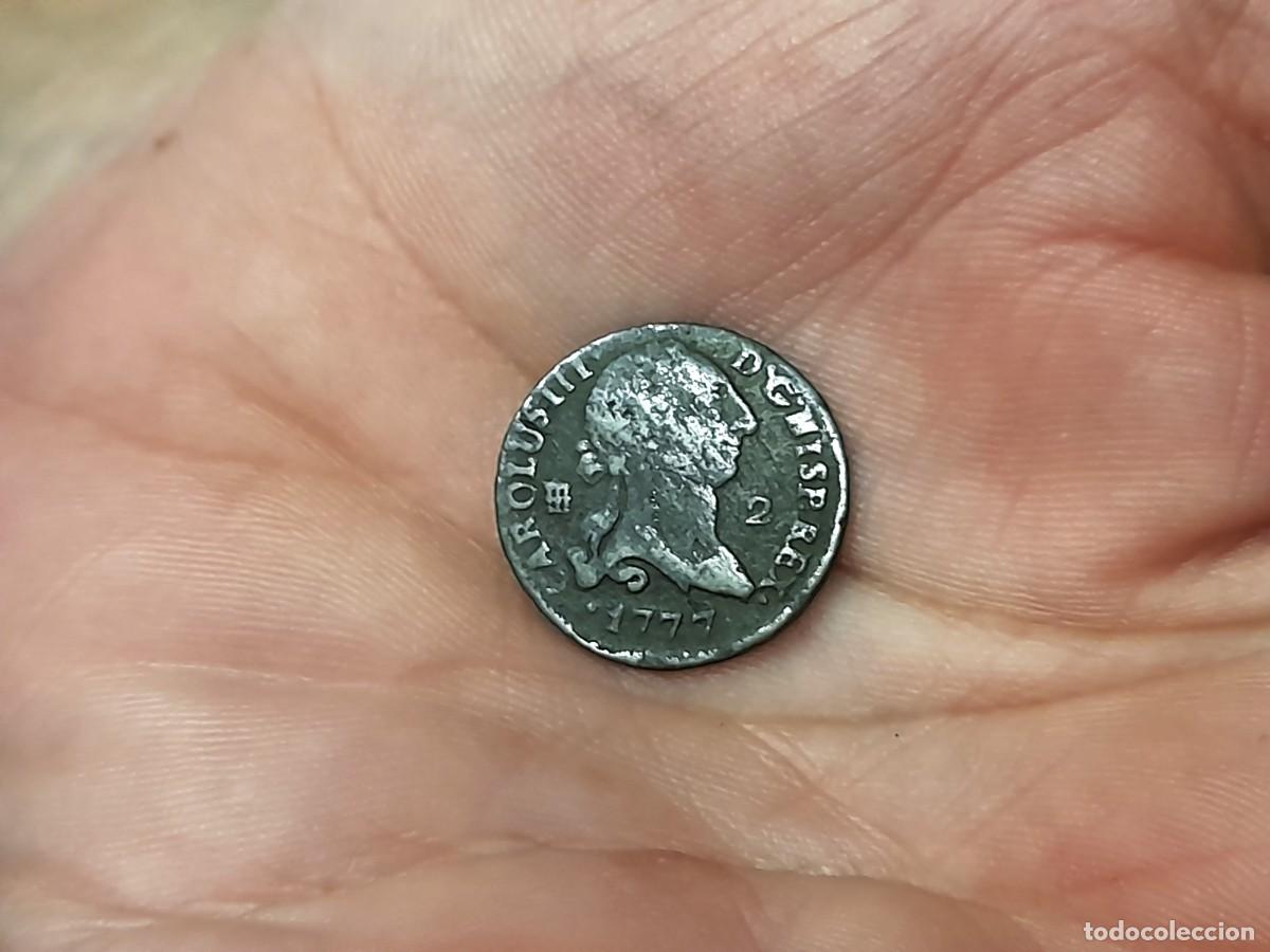 Monedas de Espa&ntilde;a: Carlos III, 2 Maraved&iacute;s 1777, Segovia