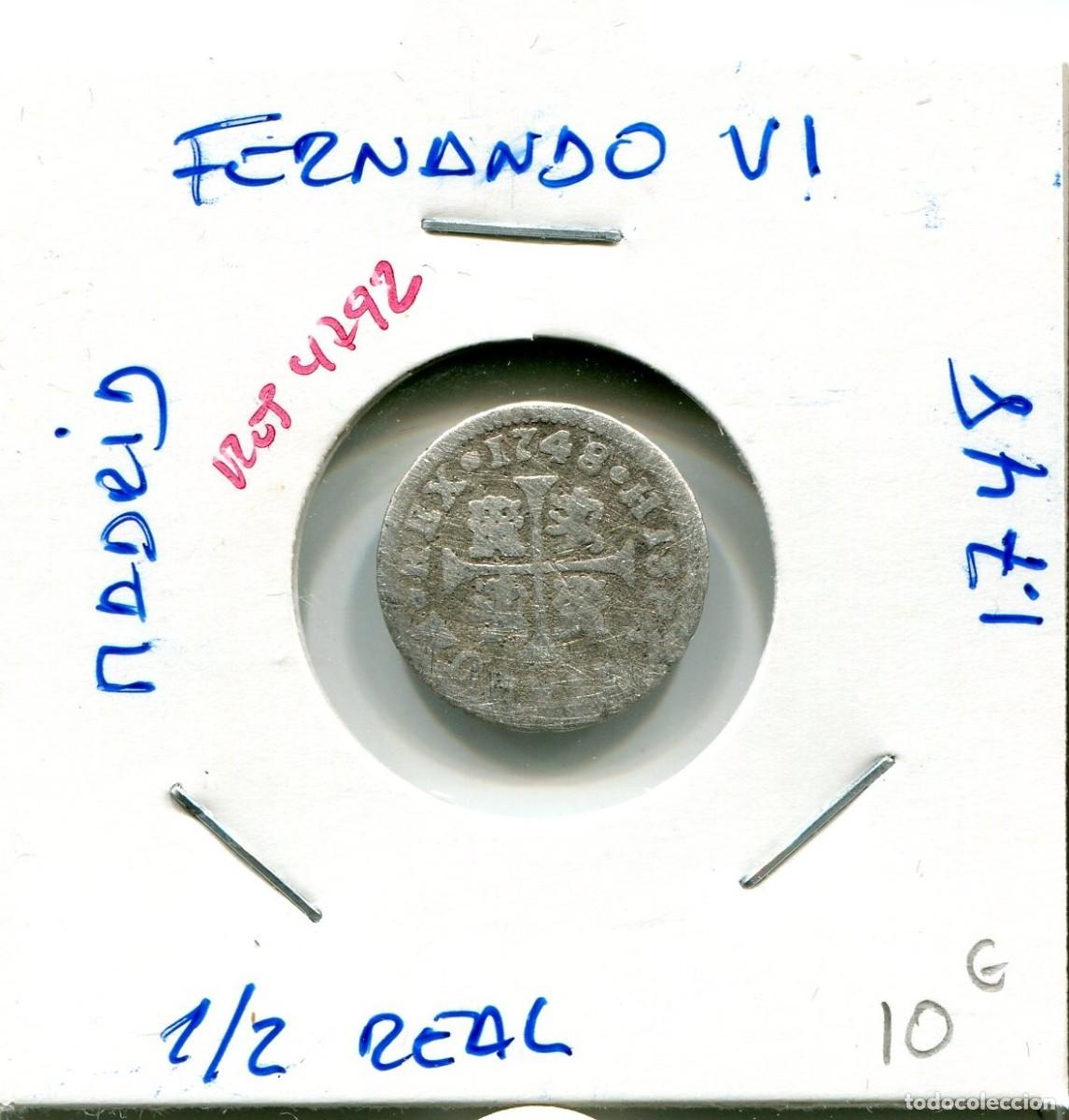 Monedas de Espa&ntilde;a: MEDIO REAL FERNANDO VI A&Ntilde;O 1748 MADRID ( MES4792 )