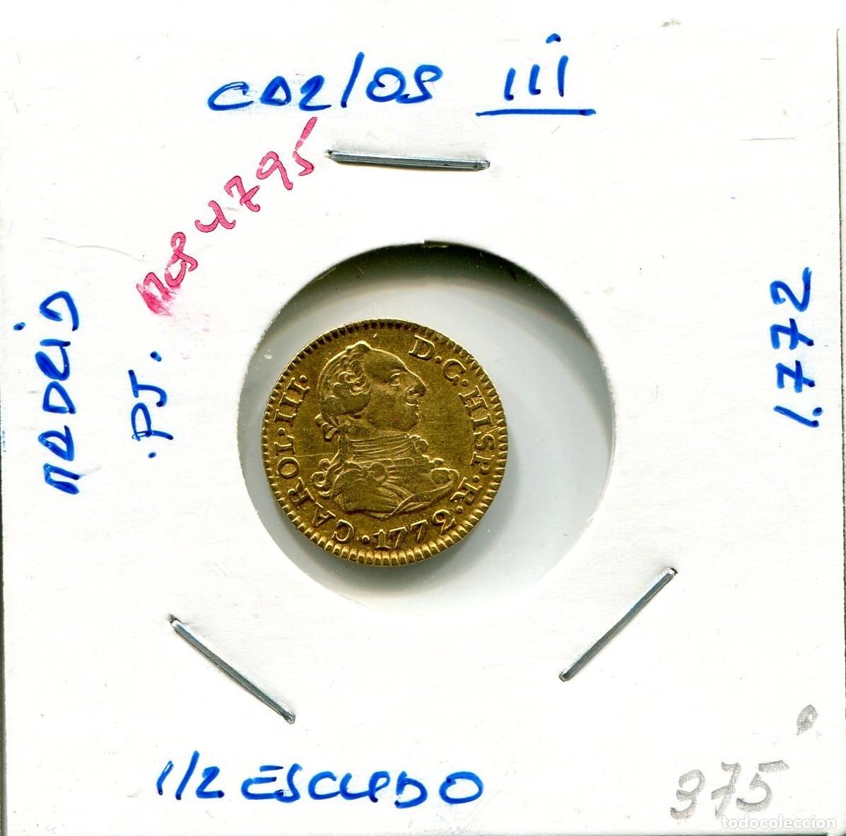 Monedas de Espa&ntilde;a: MEDIO ESCUDO CARLOS III A&Ntilde;O 1772 MADRID PJ ( MES4795 )