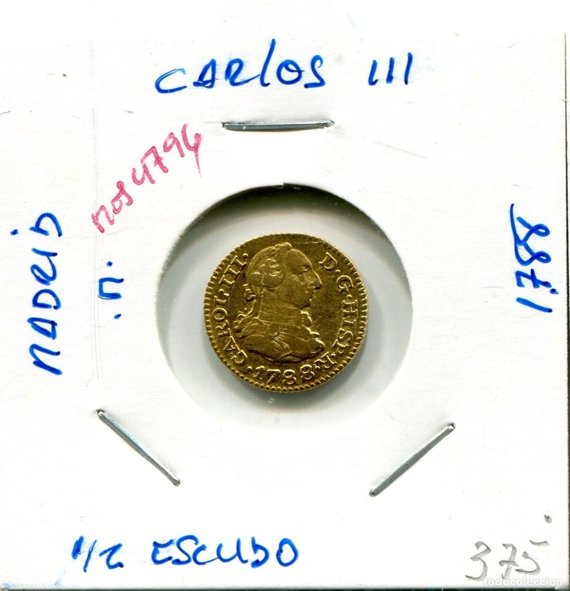 Monedas de Espa&ntilde;a: MEDIO ESCUDO CARLOS III A&Ntilde;O 1788 MADRID M ( MES4796 )