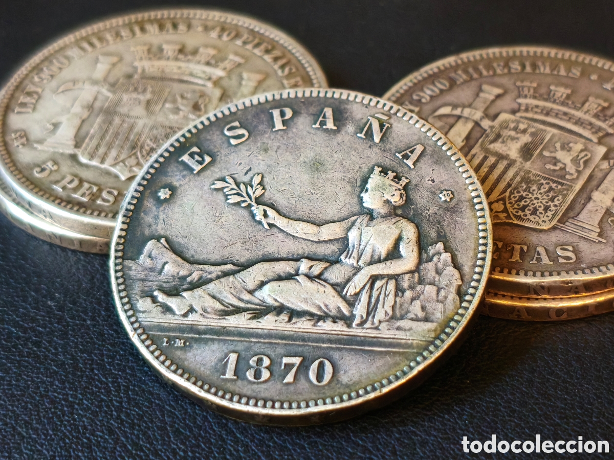 Monedas de Espa&ntilde;a: Monedas 5 pesetas 1870 Plata