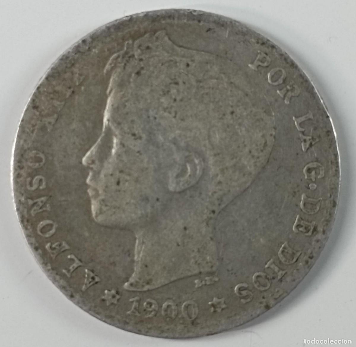 Monedas de Espa&ntilde;a: Moneda de Espa&ntilde;a 1 peseta Alfonso XIII 1900 de plata