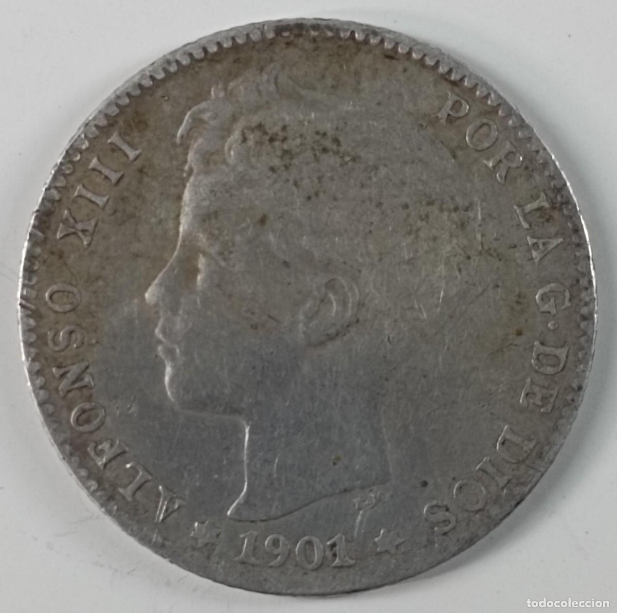 Monedas de Espa&ntilde;a: Moneda de Espa&ntilde;a 1 peseta Alfonso XIII 1901 de plata