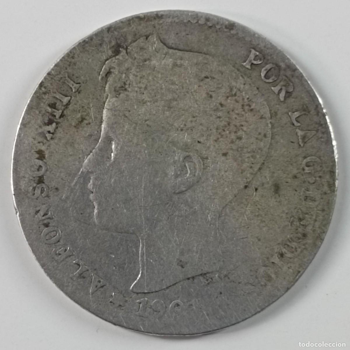 Monedas de Espa&ntilde;a: Moneda de Espa&ntilde;a 1 peseta Alfonso XIII 1901 de plata